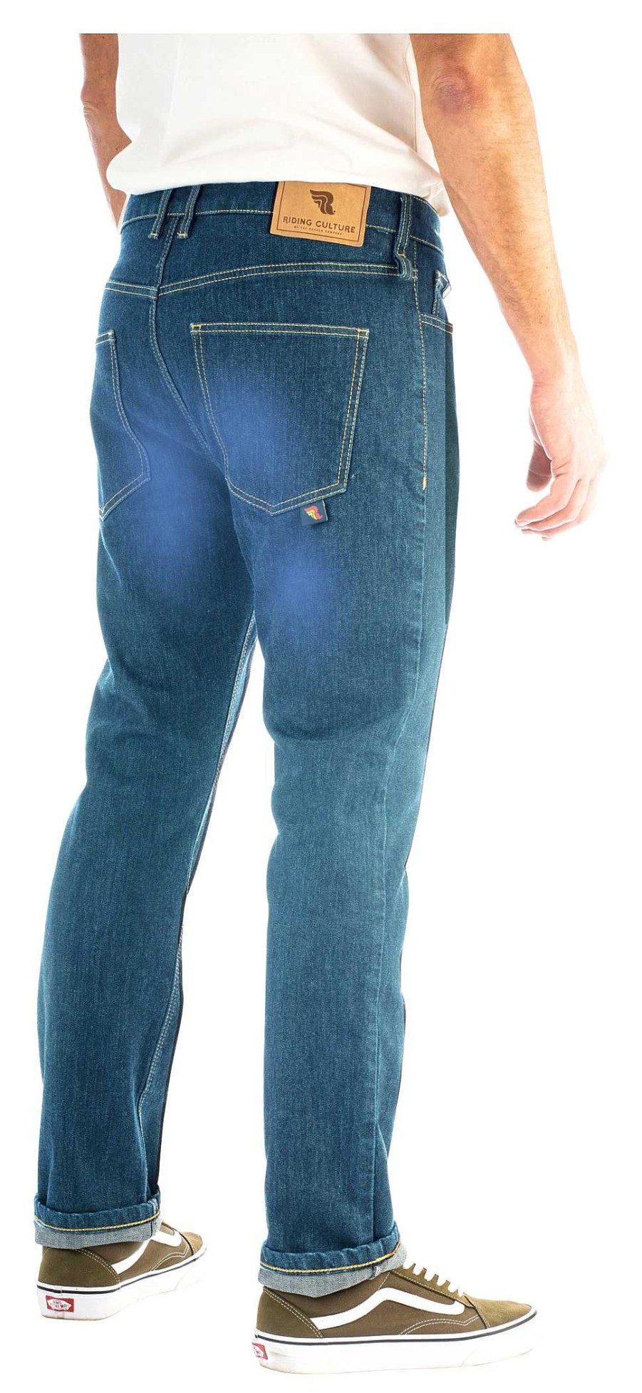 Hot Cultura Dell'Equitazione, Vestibilita Dritta, Da Uomo, Lavata Pantaloni Jeans