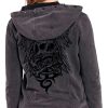 Clearance Felpa Con Cappuccio E Zip Da Donna Di Lethal Angel Crossbones Maglioni E Felpe Con Cappuccio